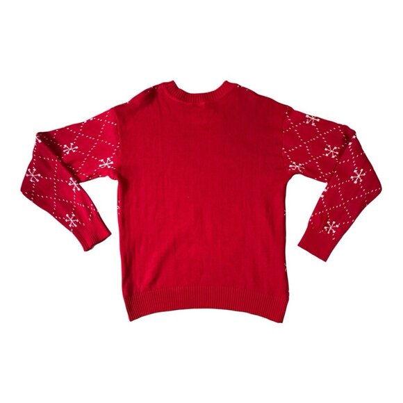 Hello Kitty Christmas Sweater Santa Red L Hybrid Apparel Holiday Knit Preowned - Picture 5 of 8
